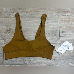 Good American Women's Lounge Scoop Neck Bralette in Bronze Brown, Size 0